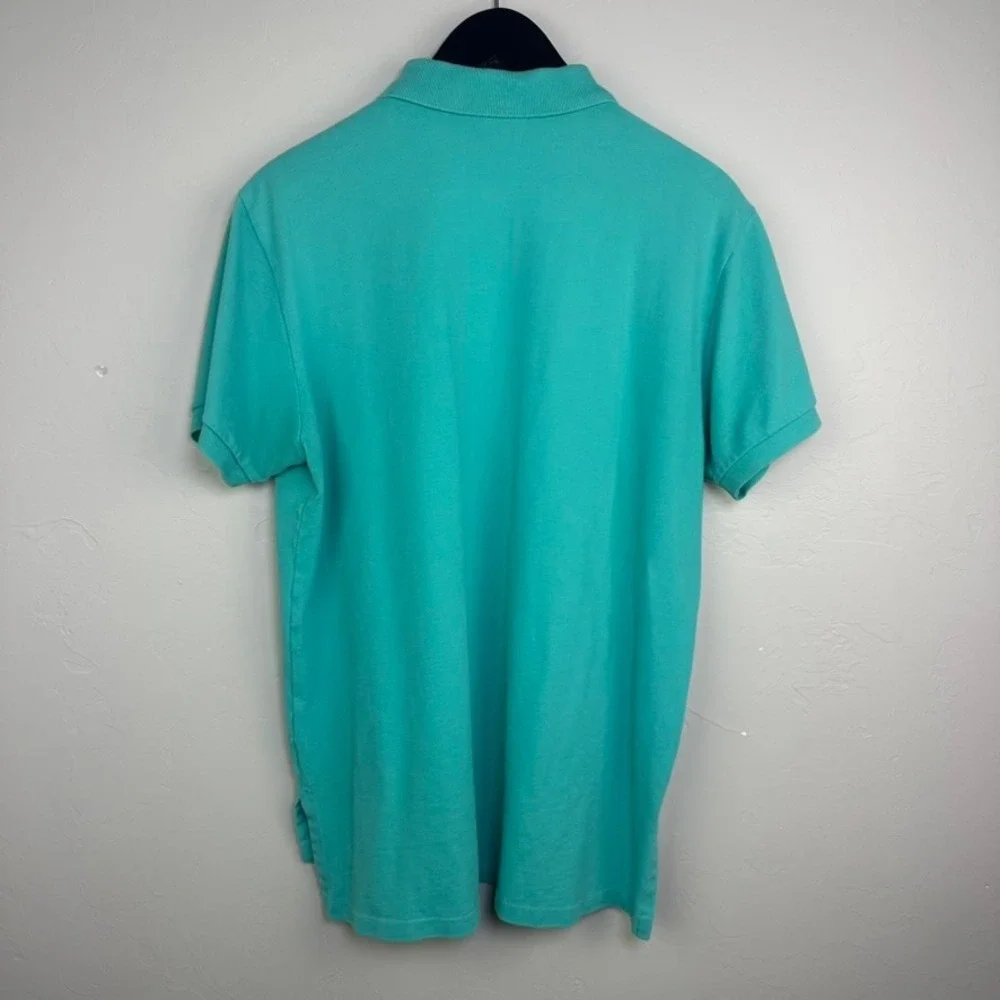 Polo Ralph Lauren Mens Custom Fit Mesh Polo Shirt Turquoise Blue Green Large